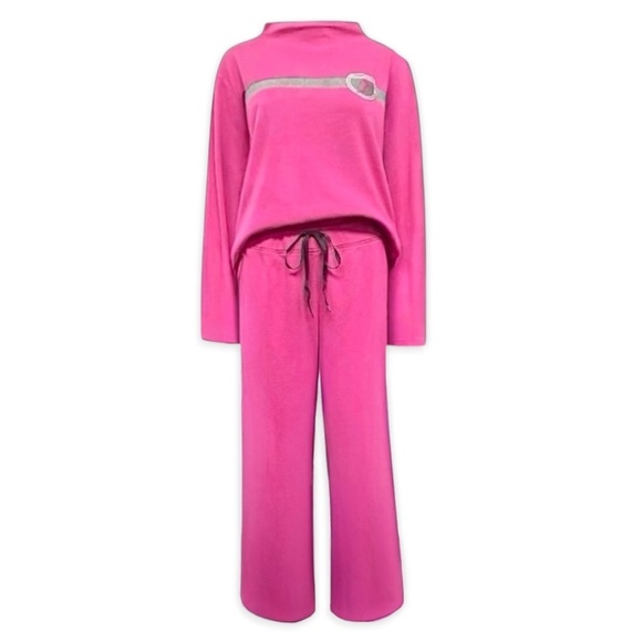 PINK Victoria’s Secret Vintage Y2K Team VS Lounge Set Top Wide Leg Pants Size XL - Picture 2 of 13